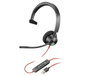 HP Poly Blackwire 5220 Auriculares Diadema Binaural con Micrófono Negro/Rojo