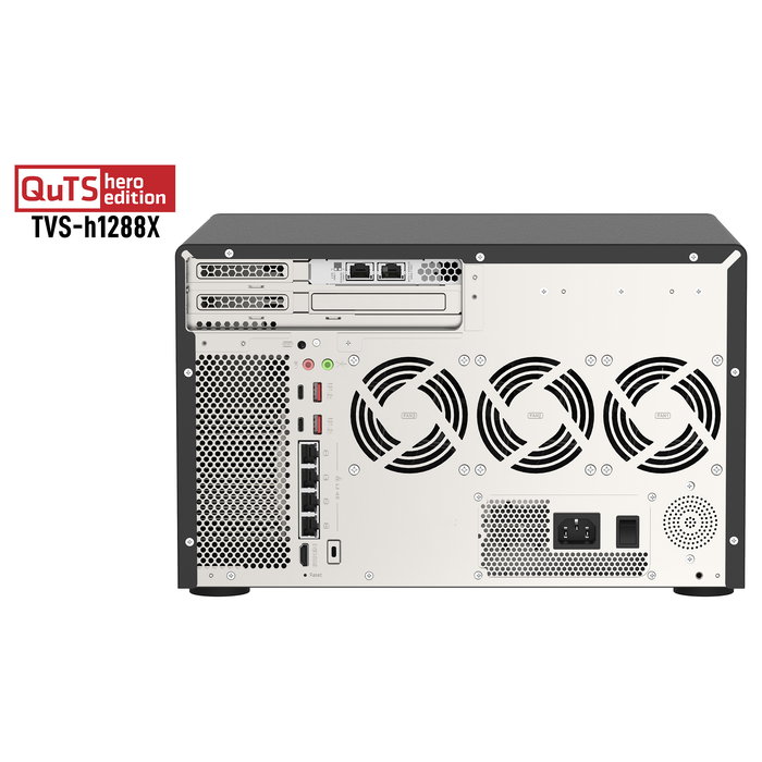 QNAP TVS-h1288X-W1250-16G NAS de Torre de 12 Bahías con Procesador Intel Xeon W-1250, 16 GB RAM DDR4, ZFS, 10GbE