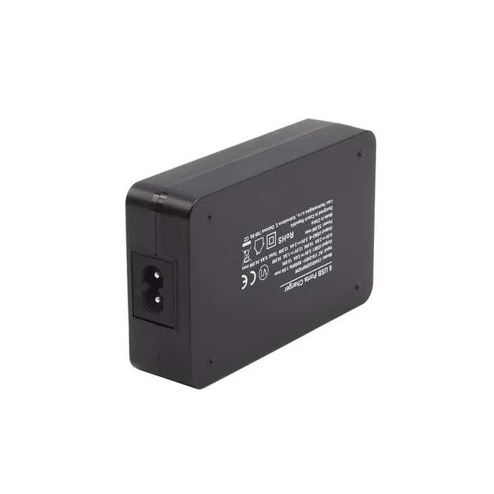 i-tec CHARGER6P52W Cargador USB 6 Puertos 52W con Quick Charge 3.0, 5 Puertos USB-A + 1 QC3.0, Carga Rápida, Negro, Compatible Mundial 100-240V, Para Teléfonos, Tablets y Más