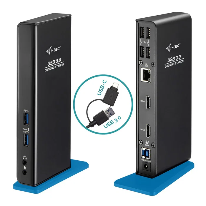 i-tec Docking Station USB 3.0/Type-C con 2x Puertos HDMI, LAN Gigabit, 2x USB 3.0, 4x USB 2.0, Audio/Mic para Portátil, Compatible con Windows, macOS