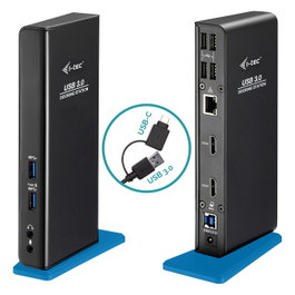 I-tec USB 3.0/USB-C Dual HDMI Docking Station ADA - 2x HDMI, Gigabit LAN, 6x USB, Audio, Mic, con Cable
