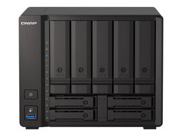 Qnap TS-h973AX Servidor NAS con procesador AMD Ryzen, 8 GB RAM, 2 bahías M.2, 5 + 4 bahías SATA, 10GbE + 2x 2.5GbE, sin discos
