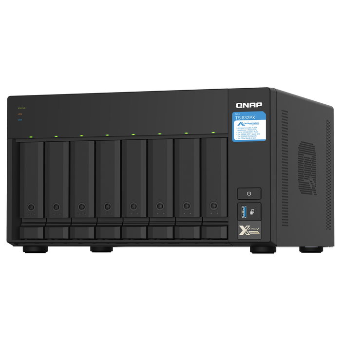 QNAP TS-832PX-4G NAS Torre 8-Bay 4GB DDR4 AL324 1.7GHz 2500Mbit/s