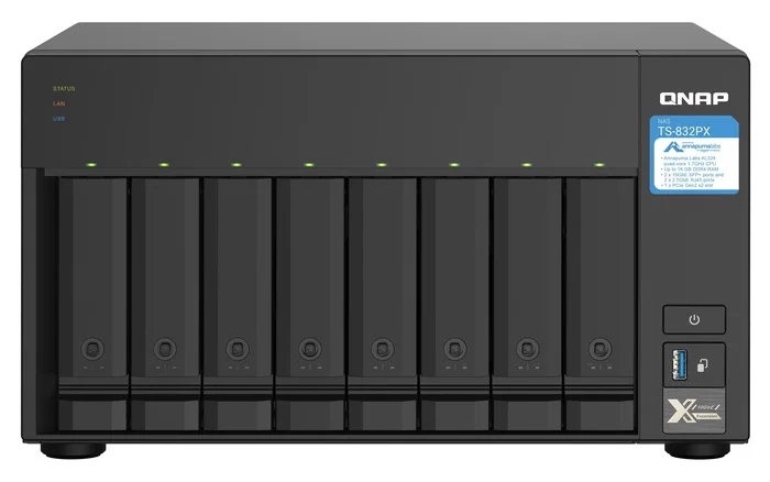 QNAP TS-832PX-4G NAS de 8 bahías, 4 GB RAM, 10GbE SFP+