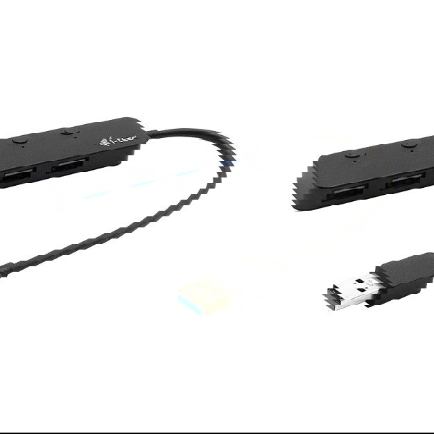 I-TEC Hub USB 3.0 Metal de 4 Puertos con Interruptores Individuales Negro I-TEC Hub USB 3.0 Metal de 4 Puertos con Interruptores Individuales Negro