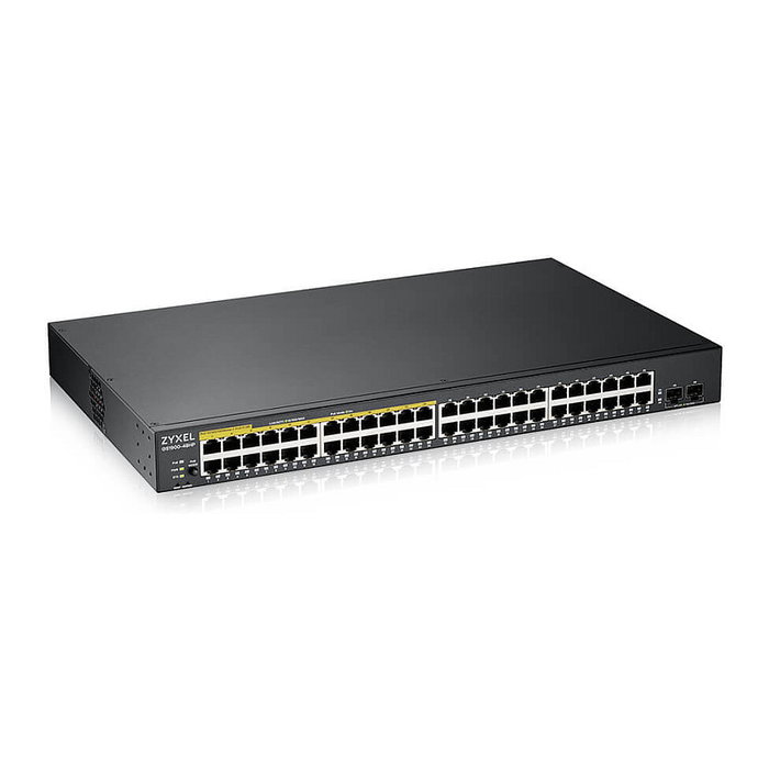 Zyxel GS1900-48HPv2 Switch Gestionado L2 Gigabit 48 Puertos PoE+ (24 puertos) + 2 SFP, Rack 100 Gbit/s, Negro