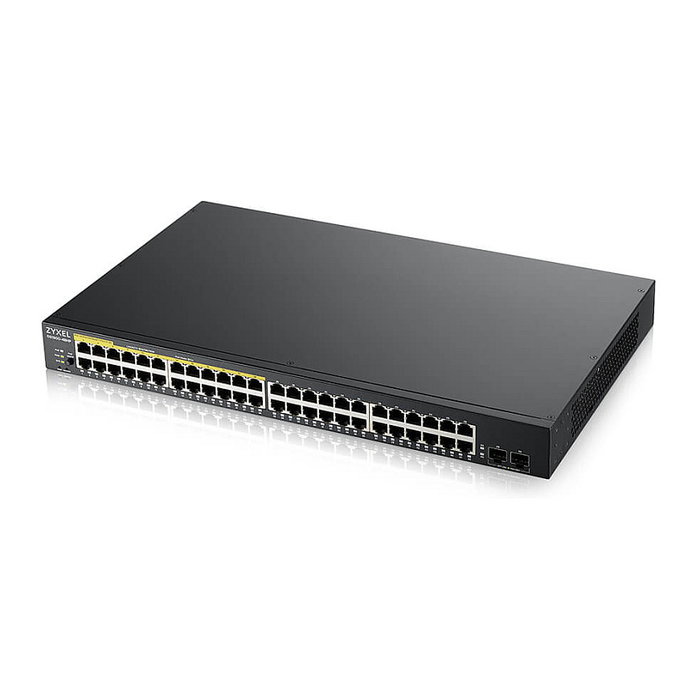 Zyxel GS1900-48HPv2 Switch Gestionado L2 Gigabit 48 Puertos PoE+ (24 puertos) + 2 SFP, Rack 100 Gbit/s, Negro