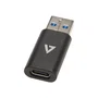V7 Adaptador USB A (Macho) a USB C (Hembra) V7USB3AC, USB 3.2 Gen 1, 5Gbps, Color Negro, Plug and Play