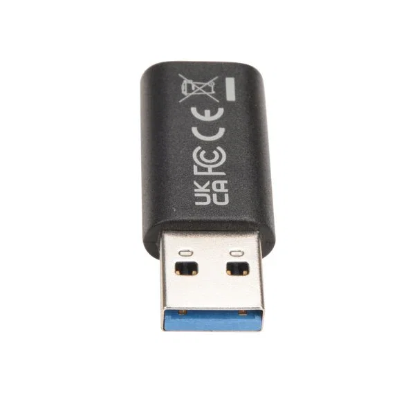 V7 Adaptador USB A (Macho) a USB C (Hembra) V7USB3AC, USB 3.2 Gen 1, 5Gbps, Color Negro, Plug and Play