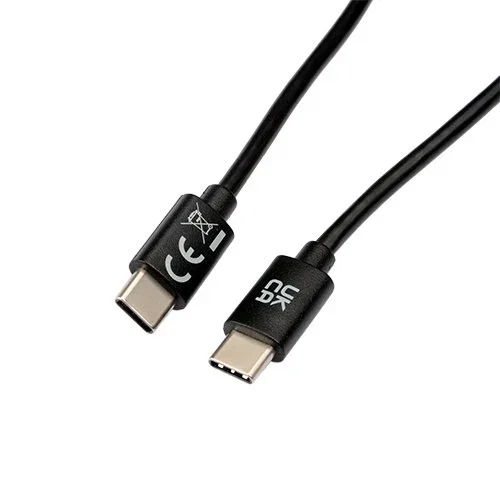 V7 V7USB2C-1M Cable USB C a USB C 2.0 de 1 Metro, Negro - 480 Mbps, Carga 3A, para Transferencia de Datos y Energía
