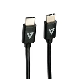 V7 V7USB2C-1M Cable USB C a USB C 2.0 de 1 Metro, Negro - 480 Mbps, Carga 3A, para Transferencia de Datos y Energía