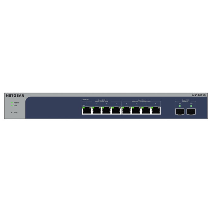 NETGEAR MS510TXM Switch Gestionado L2/L3/L4 de 8 Puertos 10G Ethernet y 2 SFP+, Montaje en Rack, 140 Gbps NETGEAR MS510TXM Switch Gestionado L2/L3/L4 de 8 Puertos 10G Ethernet y 2 SFP+, Montaje en Rack, 140 Gbps