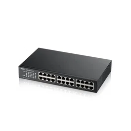 Zyxel GS1100-24E Switch No administrado Gigabit Ethernet 24 Puertos Negro Montaje Rack/Pared