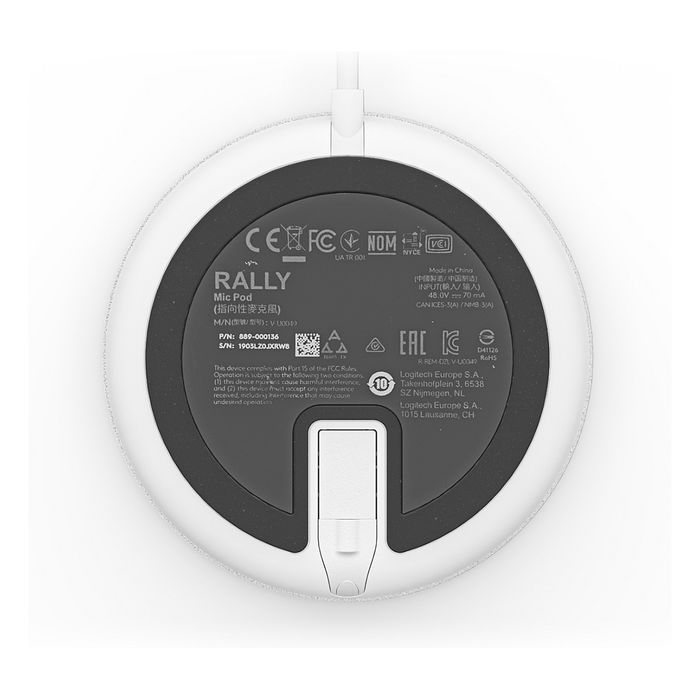 Logitech 952-000038 Rally Mic Pod Mikrofon Blanco