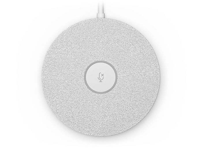 Logitech Rally Mic Pod - Micrófono para Videoconferencia, Cubierta de Audio Extendida para Salas Grandes, Array de Micrófonos Adaptativo, Blanco o Grafito