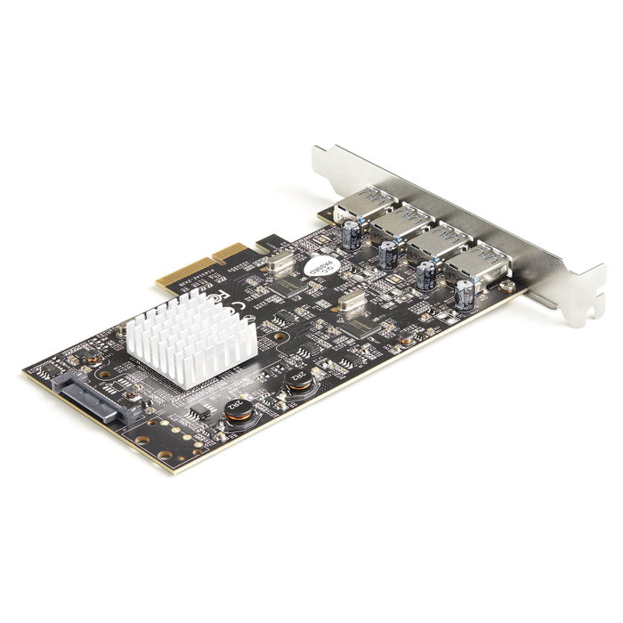 StarTech.com Tarjeta PCIe Adaptadora 4 Puertos USB-A 3.2 Gen 2 de 10 Gbit/s con 2 Controladores, UASP, para Win/Mac/Linux, Negro Metálico - Modelo ASM3142/ASM1812 StarTech.com Tarjeta PCIe Adaptadora 4 Puertos USB-A 3.2 Gen 2 de 10 Gbit/s con 2 Controladores, UASP, para Win/Mac/Linux, Negro Metálico - Modelo ASM3142/ASM1812