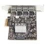 StarTech.com Tarjeta PCIe Adaptadora 4 Puertos USB-A 3.2 Gen 2 de 10 Gbit/s con 2 Controladores, UASP, para Win/Mac/Linux, Negro Metálico - Modelo ASM3142/ASM1812