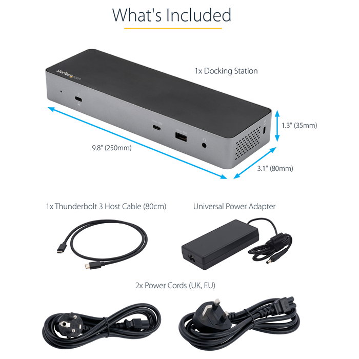 StarTech.com Docking Station Thunderbolt 3 y USB-C Dual 4K 60Hz StarTech.com Docking Station Thunderbolt 3 y USB-C Dual 4K 60Hz