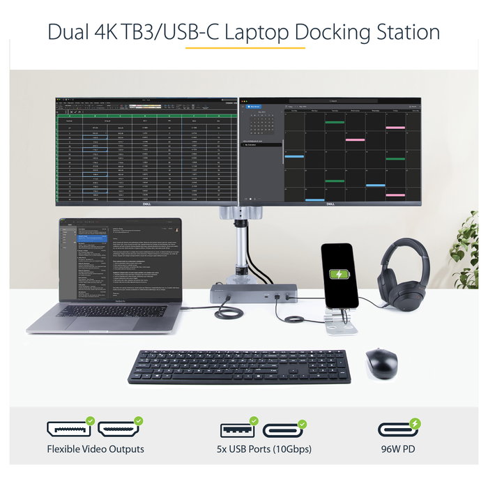 StarTech.com Docking Station Thunderbolt 3 y USB-C Dual 4K 60Hz StarTech.com Docking Station Thunderbolt 3 y USB-C Dual 4K 60Hz