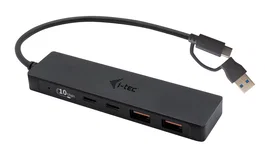 i-tec C31HUBMETAL2A2C Hub USB-C de 4 Puertos (2x USB-A 3.2, 2x USB-C 3.2) 10 Gbps, Metal, Negro, Plug & Play, Compatible con Windows, Mac, Android