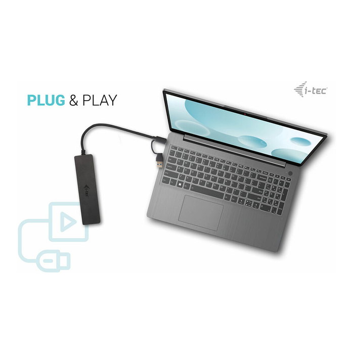 I-Tec USB-C Hub 2+2x USB-C/A Perp USB-C Metal Hub 2x USB-C 2x USB-A