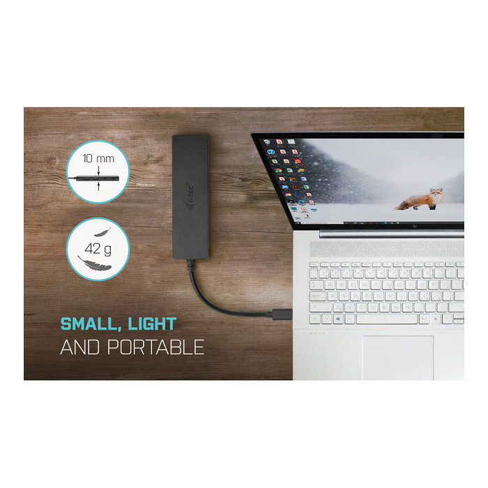 I-Tec USB-C Hub 2+2x USB-C/A Perp USB-C Metal Hub 2x USB-C 2x USB-A