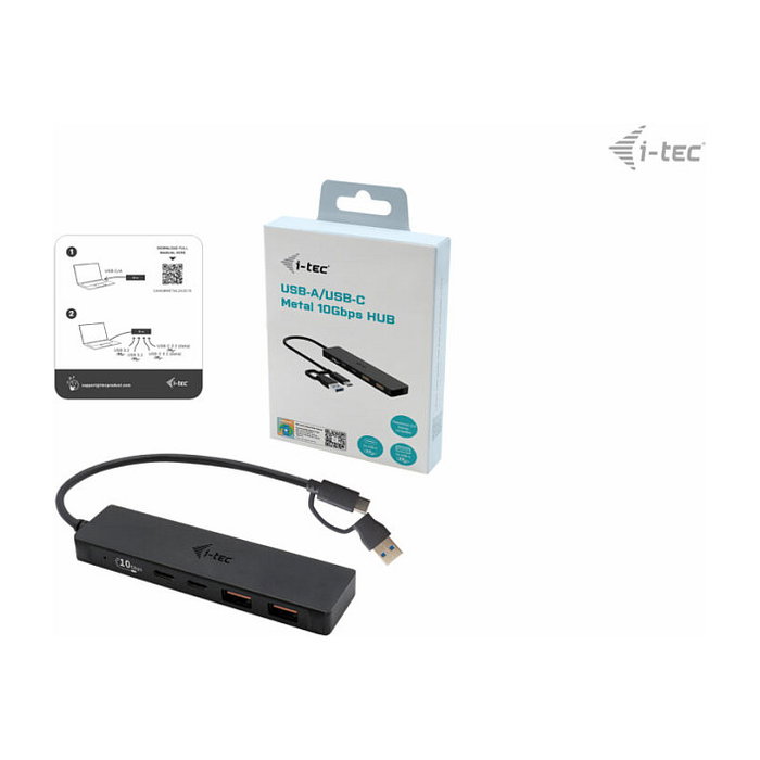 I-Tec USB-C Hub 2+2x USB-C/A Perp USB-C Metal Hub 2x USB-C 2x USB-A