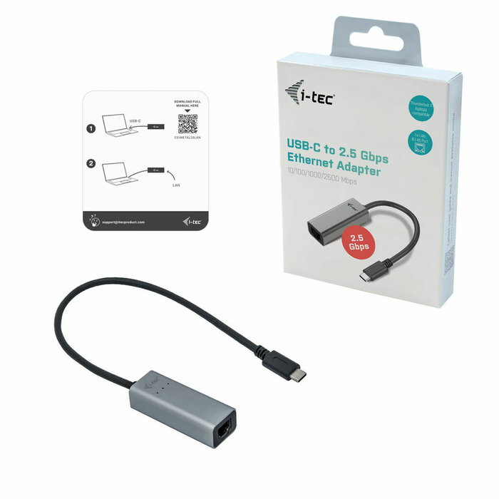 I-TEC Adaptador Ethernet Metálico USB-C/USB-A 2.5 Gbps C31METAL25LAN