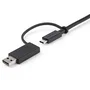 StarTech.com Cable Híbrido USB-C a USB-C de 1m con Adaptador USB-A Negro USBCCADP