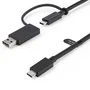 StarTech.com Cable Híbrido USB-C a USB-C de 1m con Adaptador USB-A Negro USBCCADP