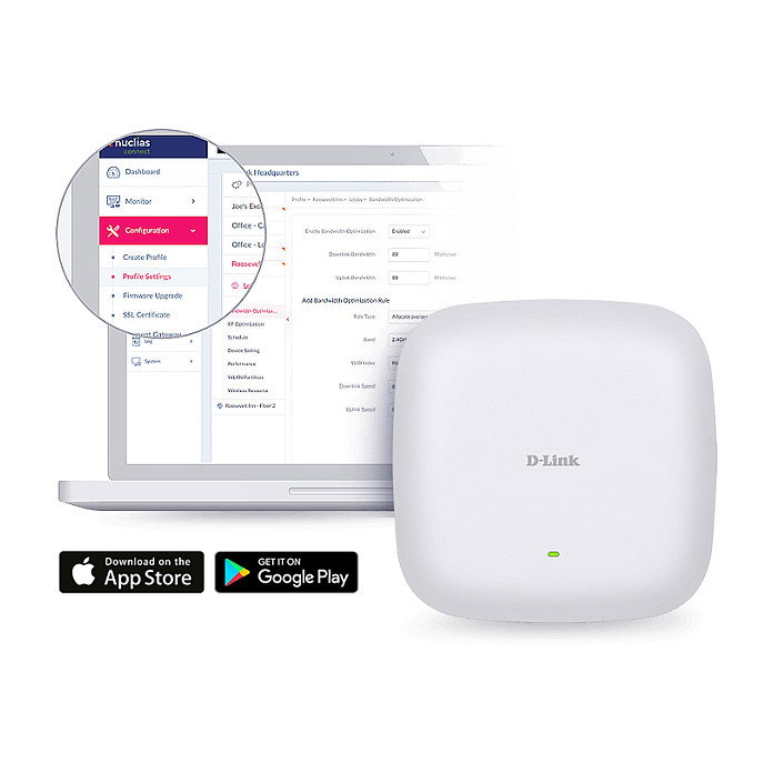 D-Link DAP-X2850 AX3600 WiFi 6 Dual-Band Punto de Acceso PoE 3600 Mbps con 4 Antenas para Montaje en Techo/Pared, Blanco D-Link DAP-X2850 AX3600 WiFi 6 Dual-Band Punto de Acceso PoE 3600 Mbps con 4 Antenas para Montaje en Techo/Pared, Blanco