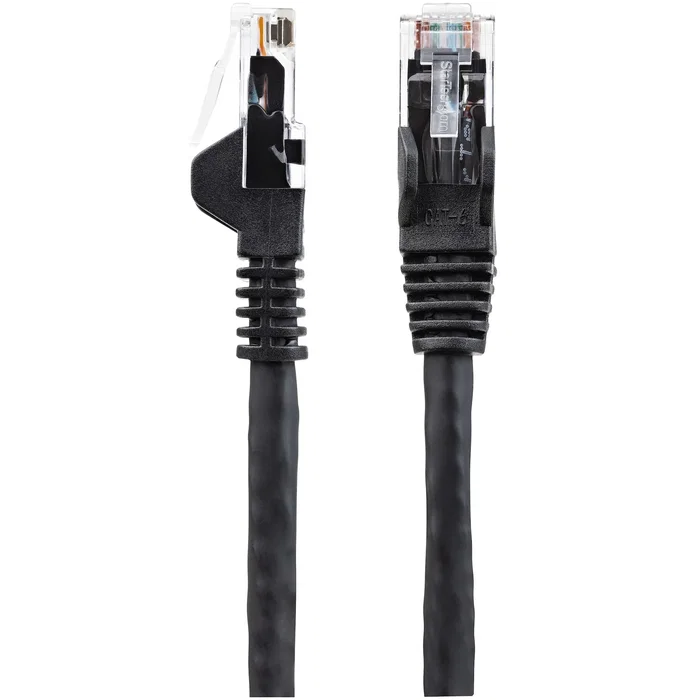 StarTech.com N6LPATCH50CMBK Cable de Red Ethernet CAT6 U/UTP 0.5m (50cm) Snagless LSZH Negro - PoE 100W, 100% Cobre, 10Gbps