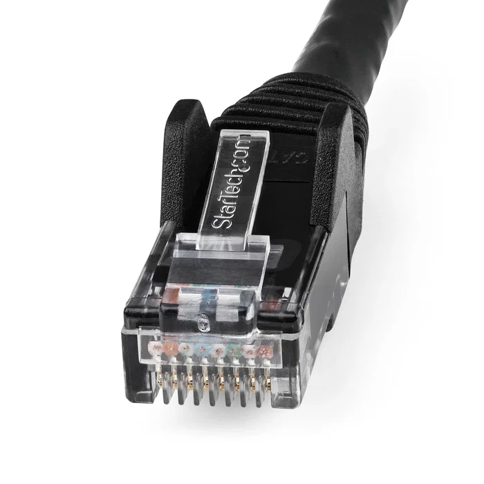 StarTech.com N6LPATCH50CMBK Cable de Red Ethernet CAT6 U/UTP 0.5m (50cm) Snagless LSZH Negro - PoE 100W, 100% Cobre, 10Gbps