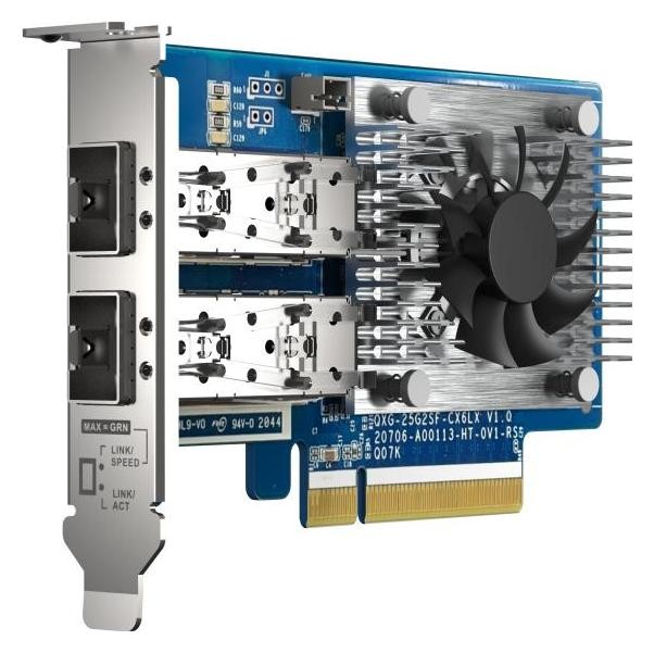 QNAP QXG-25G2SF-CX6 Tarjeta de red con 2 puertos SFP28 de 25GbE PCIe