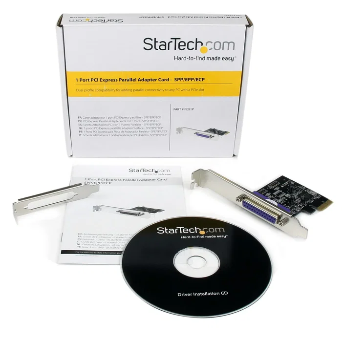 StarTech.com Tarjeta Controladora PCIe x1 a Puerto Paralelo DB25 LPT - Adaptador Interno PEX1P2 para Impresoras, Escáneres y Equipo Industrial