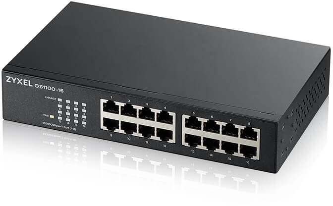 Zyxel GS1100-16 V3 Switch de red de 16 puertos Gigabit Ethernet no administrado Zyxel GS1100-16 V3 Switch de red de 16 puertos Gigabit Ethernet no administrado