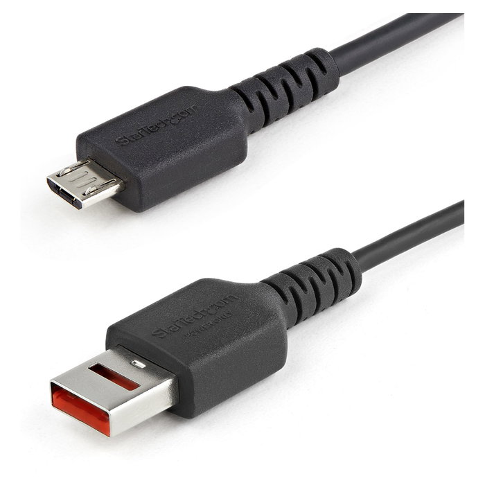 StarTech.com Cable de Carga Segura USB-A a Micro-USB B, 1m, Negro