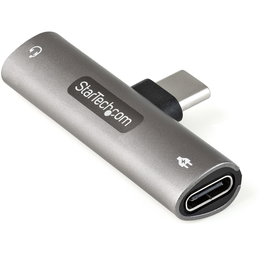 Startech CDP235APDM Adaptador USB-C a Audio 3.5mm con Carga PD 60W - para Laptop, iPad Pro, Galaxy, Pixel - Plata