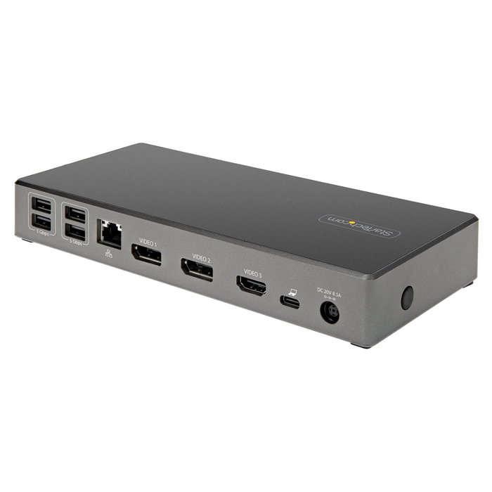 StarTech.com Docking Station USB-C para 3 Monitores 4K con 100W PD, Gris y Negro StarTech.com Docking Station USB-C para 3 Monitores 4K con 100W PD, Gris y Negro