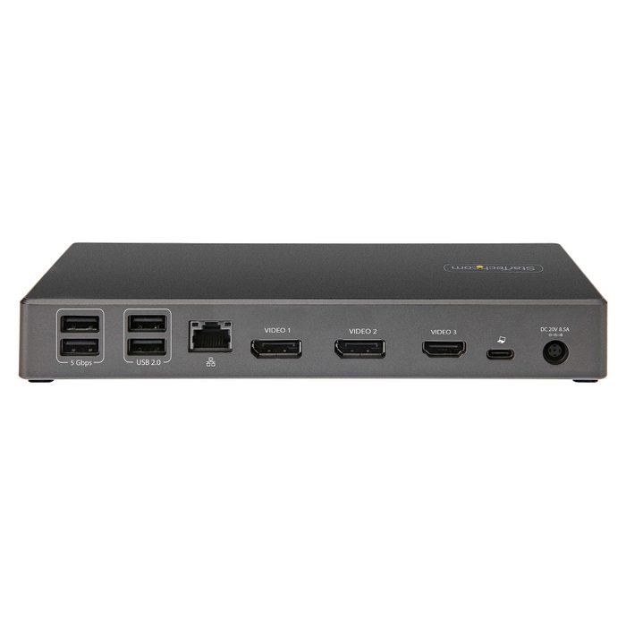 StarTech.com Docking Station USB-C para 3 Monitores 4K con 100W PD, Gris y Negro StarTech.com Docking Station USB-C para 3 Monitores 4K con 100W PD, Gris y Negro