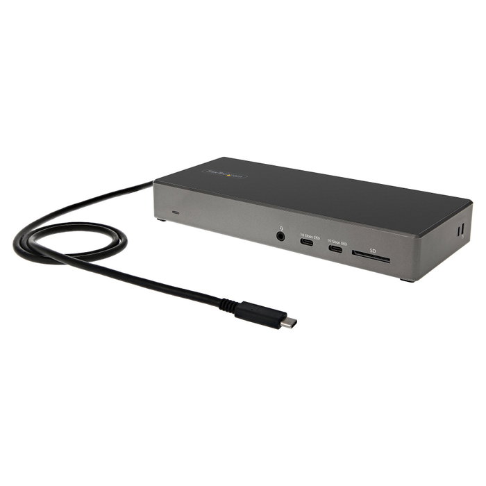 StarTech.com Docking Station USB-C para 3 Monitores 4K con 100W PD, Gris y Negro StarTech.com Docking Station USB-C para 3 Monitores 4K con 100W PD, Gris y Negro