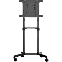 Startech MBLTVSTNDEC - Carrito para TV con Soporte Rodante VESA, Pantallas 37 a 70 Pulgadas (92x70cm), Inclinación, Rotación, Ruedas con Bloqueo y Estante Multimedia