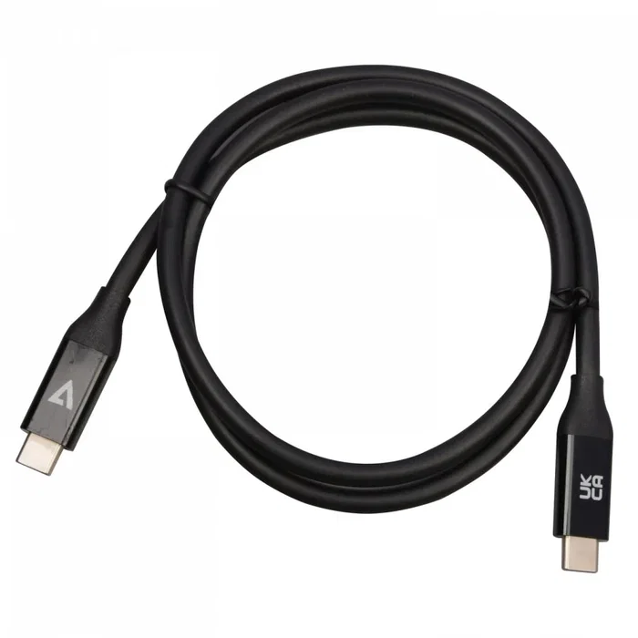 V7 V7USB4-80CM Cable USB4 USB-C 0.8 m Negro, Transferencia 40 Gbps, Carga 100W, Triple Blindado, Certificaciones CE/FCC/RoHS