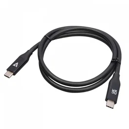V7 V7USB4-80CM Cable USB4 USB-C 0.8 m Negro, Transferencia 40 Gbps, Carga 100W, Triple Blindado, Certificaciones CE/FCC/RoHS
