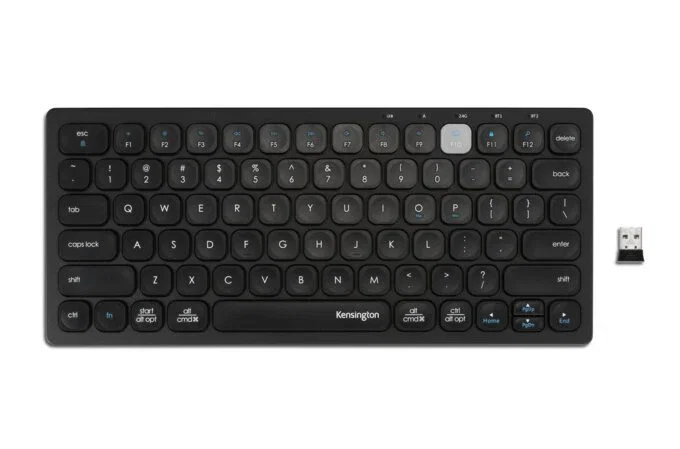 Kensington K75502ES Teclado Compacto Inalámbrico Dual RF + Bluetooth QWERTY Español Negro para Windows, Mac, iOS, ChromeOS
