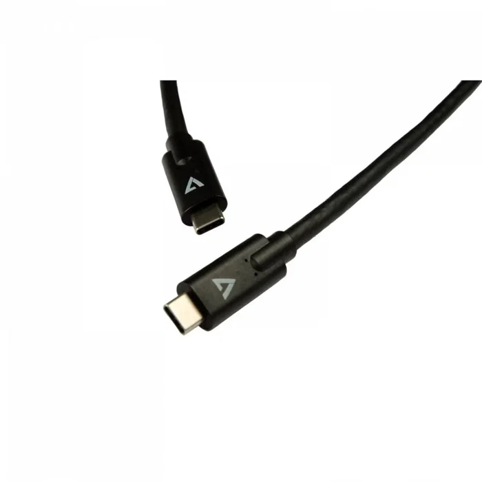 V7 Cable USB-C a USB-C Macho 2m Negro V7UCC-2M-BLK-1E - Para Carga Rápida y Transferencia de Datos