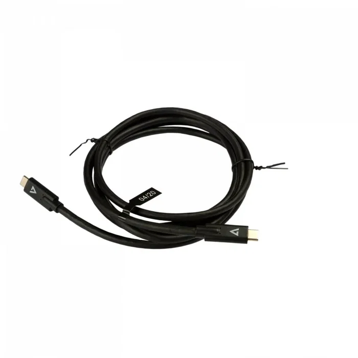 V7 Cable USB-C a USB-C Macho 2m Negro V7UCC-2M-BLK-1E - Para Carga Rápida y Transferencia de Datos