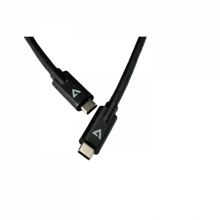 V7 Cable USB-C a USB-C Macho 2m Negro V7UCC-2M-BLK-1E - Para Carga Rápida y Transferencia de Datos