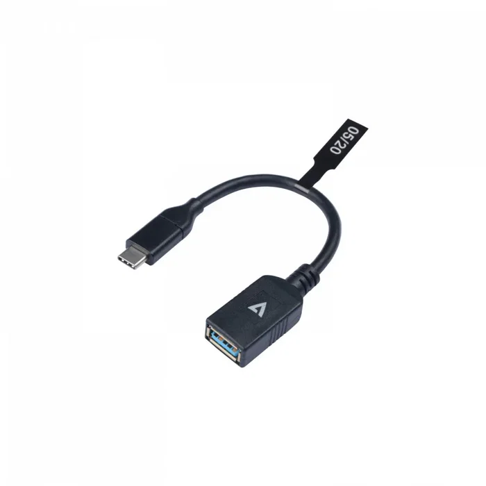 V7 V7U3C-BLK-1E Adaptador/Cable USB-C Macho a USB-A Hembra USB 3.2 Gen 1 (3.1 Gen 1) - 0.1 m - Negro
