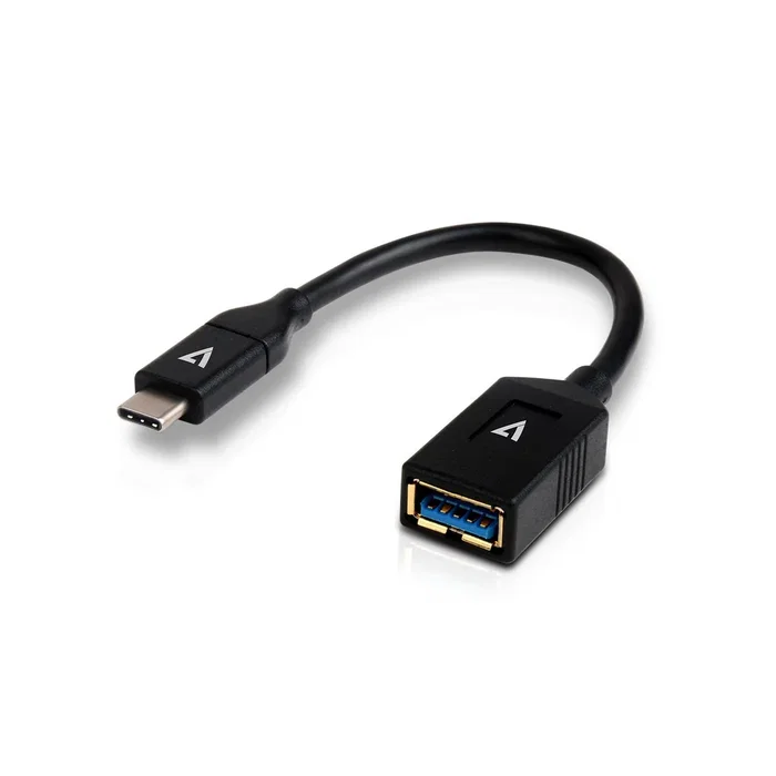 V7 V7U3C-BLK-1E Adaptador/Cable USB-C Macho a USB-A Hembra USB 3.2 Gen 1 (3.1 Gen 1) - 0.1 m - Negro